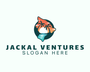 Hawaii Tropical Beach logo design