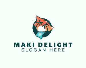 Hawaii Tropical Beach logo design