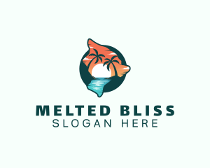 Hawaii Tropical Beach logo design