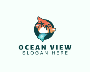 Hawaii Tropical Beach logo design