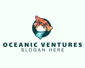 Hawaii Tropical Beach logo design