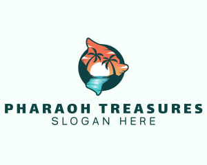 Hawaii Tropical Beach logo design