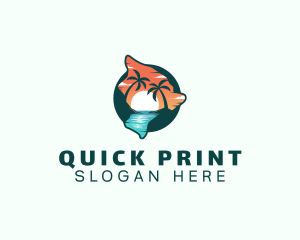 Hawaii Tropical Beach logo design