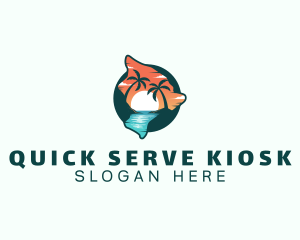 Hawaii Tropical Beach logo design