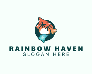 Hawaii Tropical Beach logo design