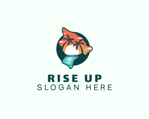 Hawaii Tropical Beach logo design