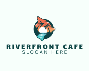 Hawaii Tropical Beach logo design