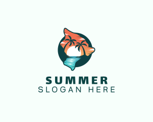 Hawaii Tropical Beach logo design