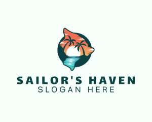 Hawaii Tropical Beach logo design