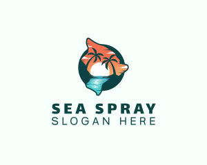 Hawaii Tropical Beach logo design