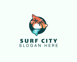 Hawaii Tropical Beach logo design