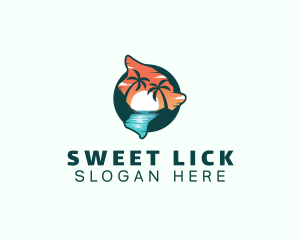 Hawaii Tropical Beach logo design