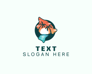 Hawaii Tropical Beach logo design