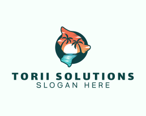 Hawaii Tropical Beach logo design