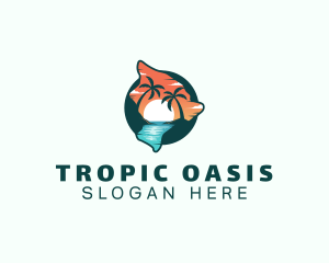 Hawaii Tropical Beach logo design