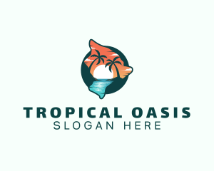 Paradise - Hawaii Tropical Beach logo design