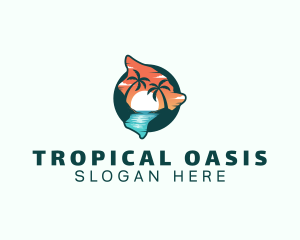 Hawaii Tropical Beach logo design