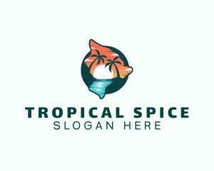 Hawaii Tropical Beach logo design