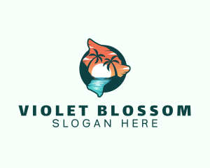 Hawaii Tropical Beach logo design