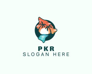 Hawaii Tropical Beach logo design