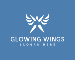 Human Angel Wings  logo design