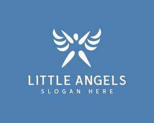 Human Angel Wings  logo design