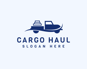 Blue Hauling Truck logo design