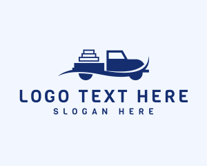 Logistics - Blue Hauling Truck logo design