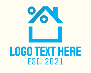 Percent - Blue House Discount logo design