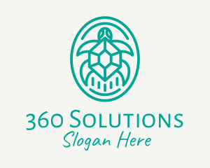 Teal Tortoise Turtle  logo design