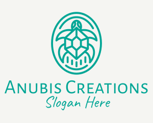 Teal Tortoise Turtle  logo design