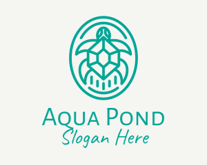 Teal Tortoise Turtle  logo design