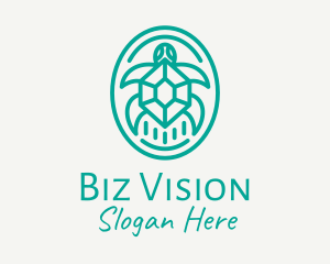 Teal Tortoise Turtle  logo design