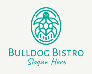 Teal Tortoise Turtle  logo design