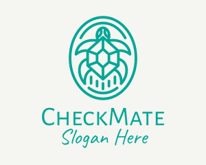 Teal Tortoise Turtle  logo design