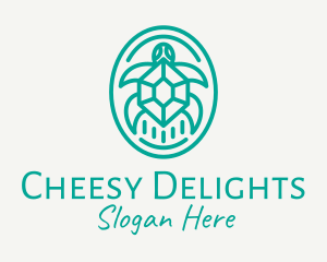 Teal Tortoise Turtle  logo design