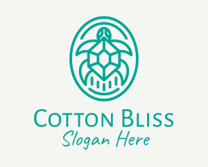 Teal Tortoise Turtle  logo design