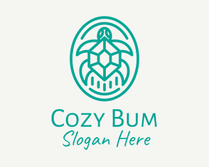 Teal Tortoise Turtle  logo design