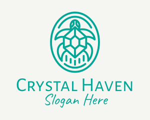 Teal Tortoise Turtle  logo design