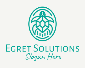 Teal Tortoise Turtle  logo design