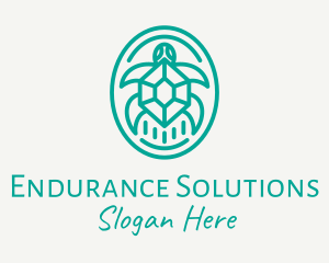 Teal Tortoise Turtle  logo design