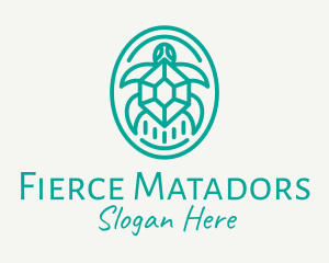 Teal Tortoise Turtle  logo design