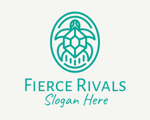 Teal Tortoise Turtle  logo design