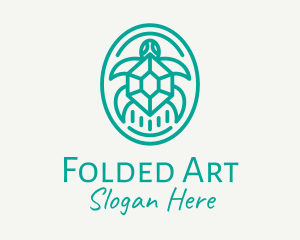 Teal Tortoise Turtle  logo design