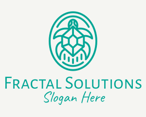 Teal Tortoise Turtle  logo design