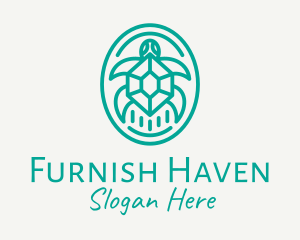 Teal Tortoise Turtle  logo design