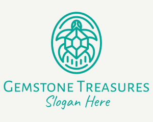 Teal Tortoise Turtle  logo design