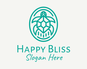 Teal Tortoise Turtle  logo design