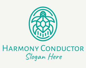 Teal Tortoise Turtle  logo design