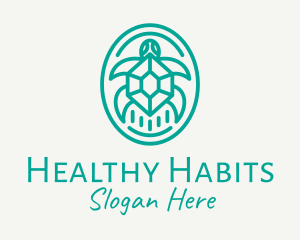 Teal Tortoise Turtle  logo design